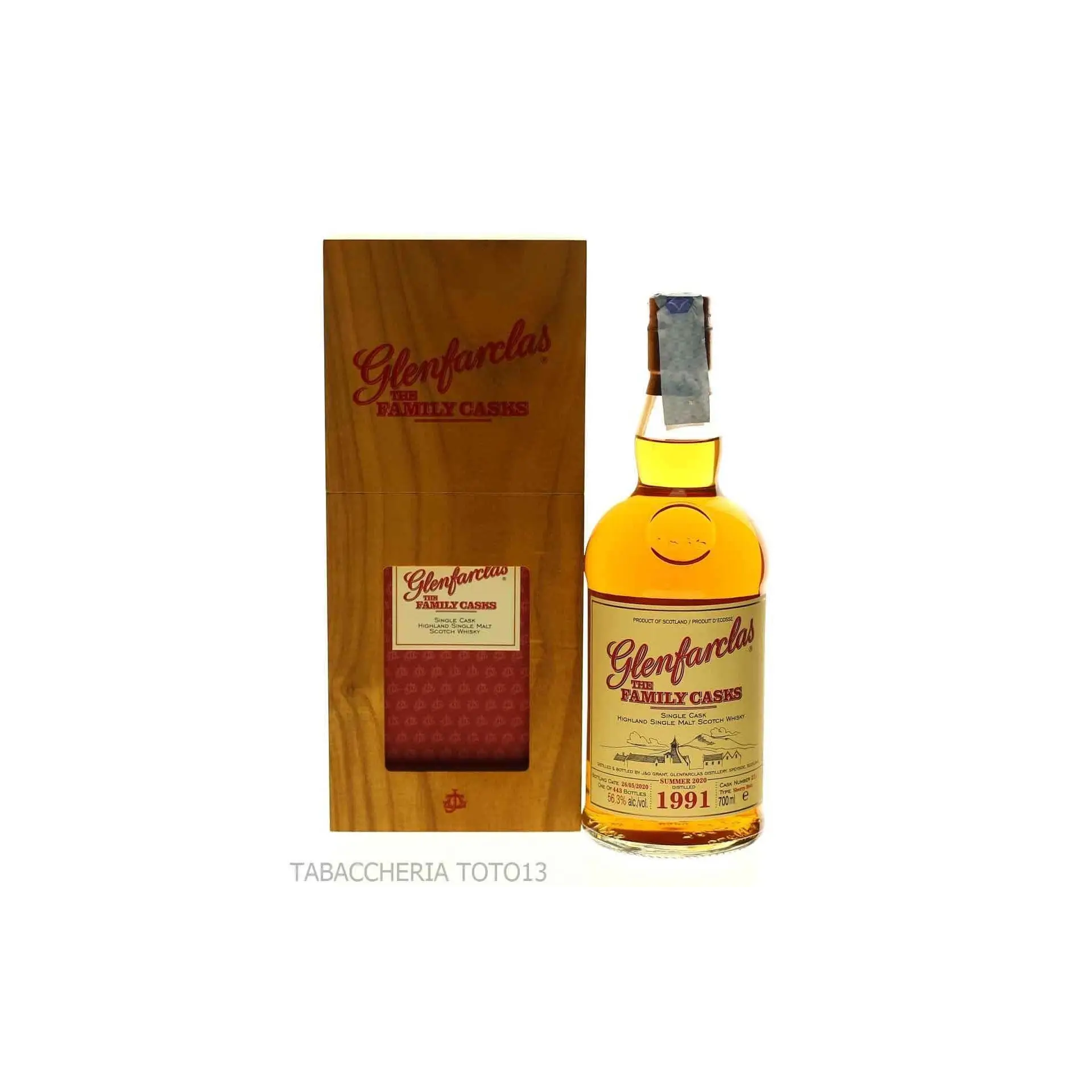 Glenfarclas Family casks 1991 single malt whisky Vol.56,3% Cl.70 - Distillati Glenfarclas Family casks 1991 single malt whisky Vol.56,3% Cl.70 - Distillati