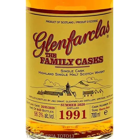 Glenfarclas Family casks 1991 single malt whisky Vol.56,3% Cl.70 - Distillati