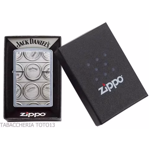 Zippo Jack Daniels, Fässer auf der Plakette "Surprise Emblems" eingraviert - Feuerzeuge