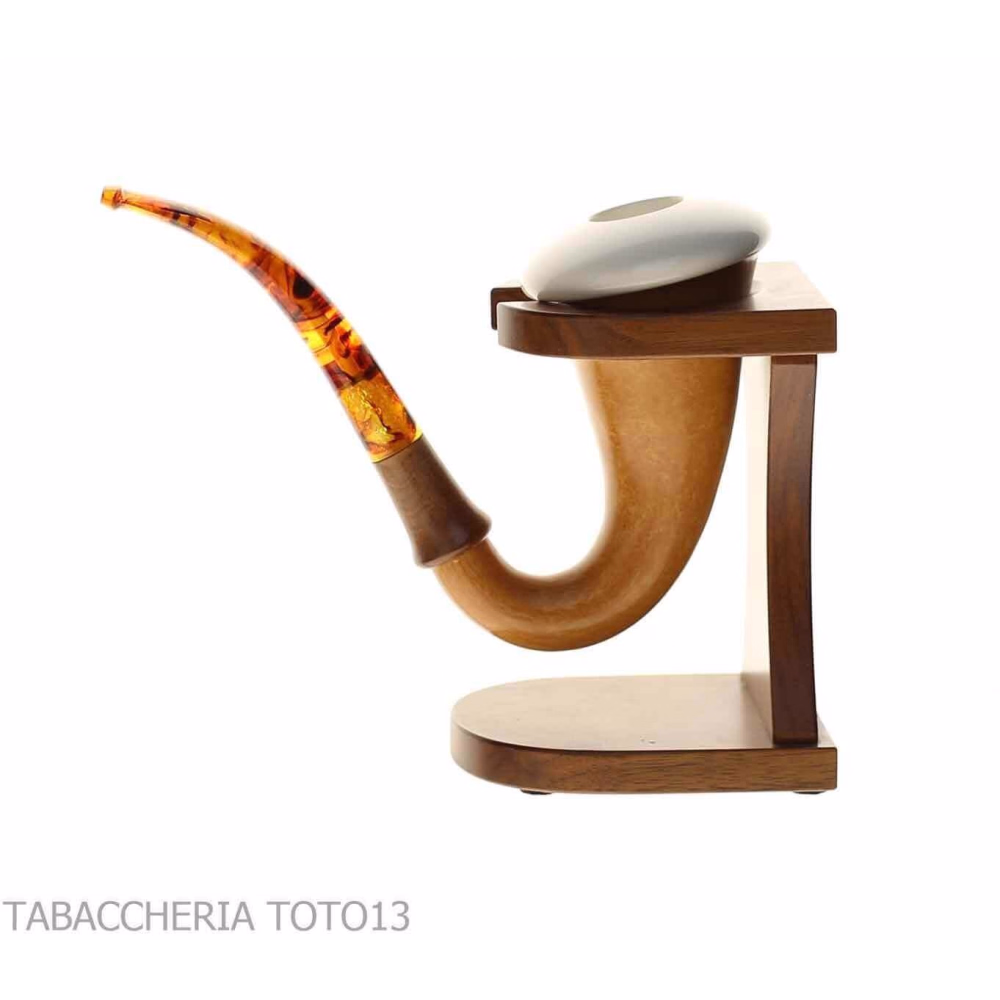Pipa de calabaza tradicional de Strambach, boquilla ámbar-Strambrach pipe