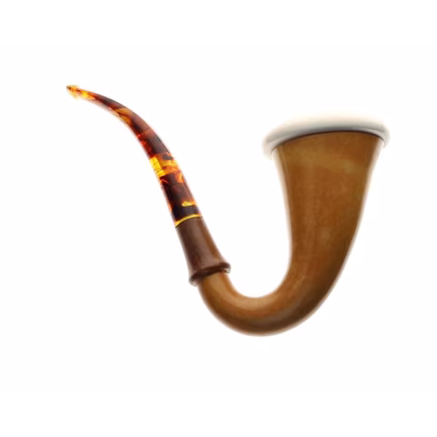 Pipa de calabaza tradicional de Strambach, boquilla ámbar-Strambrach pipe