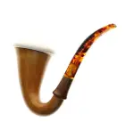 Pipa calabash tradizionale in zucca, bocchino in ambra - Pipe