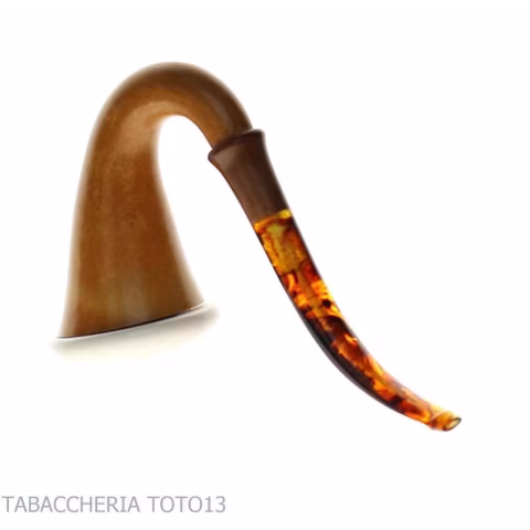 Pipa de calabaza tradicional de Strambach, boquilla ámbar-Strambrach pipe
