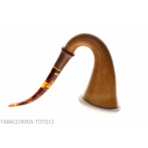 Pipa de calabaza tradicional de Strambach, boquilla ámbar-Strambrach pipe