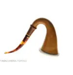 Pipa calabash tradizionale in zucca, bocchino in ambra - Pipe