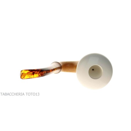 Pipe traditionnelle citrouille Strambach calebasse, embouchure ambre-Strambach  Pipes