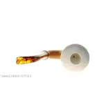 Pipa calabash tradizionale in zucca, bocchino in ambra - Pipe