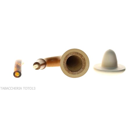 Pipe traditionnelle citrouille Strambach calebasse, embouchure ambre-Strambach  Pipes