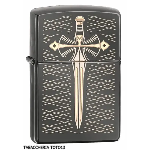Zippo sword, spada su cromo lucido scuro - Accendini