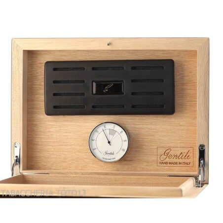 Gentili Befeuchtete Box für 20 Zigarren mit Hygrometer, Makassar-Ebenholz-Finish Ebanisteria Gentili Fabrizio Srl Humidor Und...