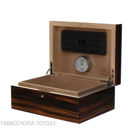 Gentili Befeuchtete Box für 20 Zigarren mit Hygrometer, Makassar-Ebenholz-Finish Ebanisteria Gentili Fabrizio Srl Humidor Und...