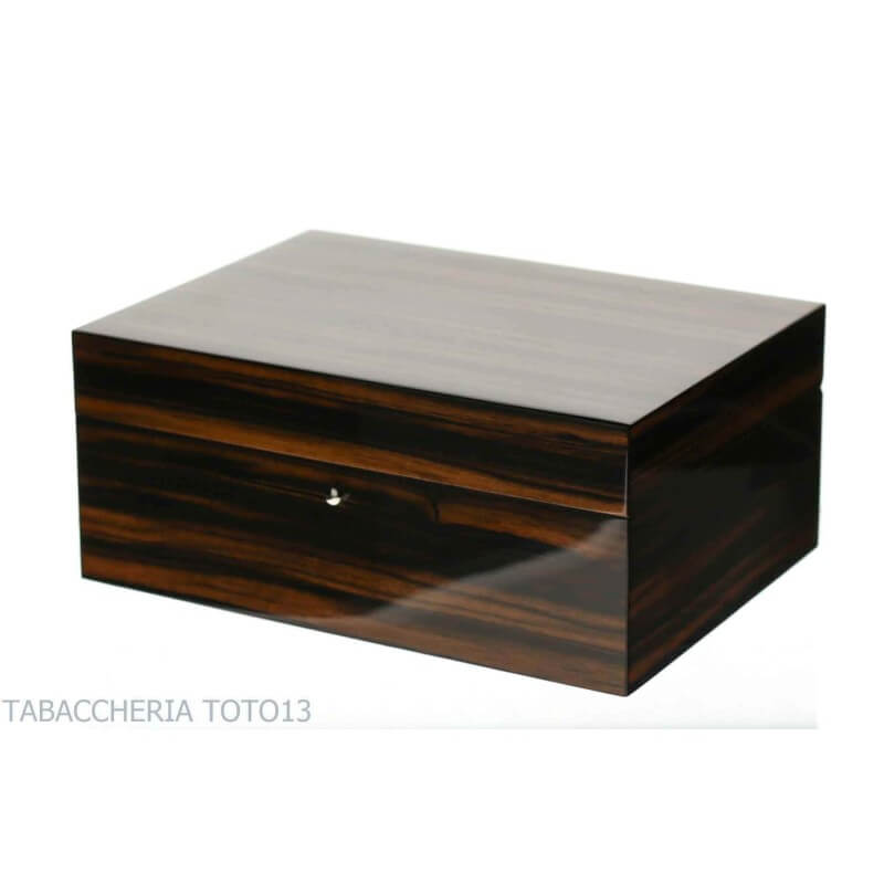 Gentili coffret humidifié pour 20 cigares avec hygromètre finition ébène de Makassar - Ebanisteria Gentili Fabrizio Srl