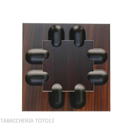 Support pour pipes carré 8 Rosewood fabriqué en Italie par Lubinski - Accessoires pour pipes