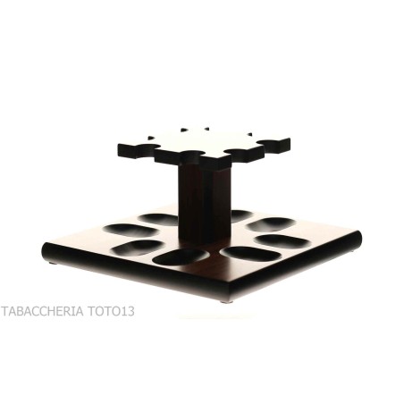 Soporte palisandro para 8 pipas cuadrado fabricado en Italia por Lubinski - Accesorios para pipas de tabaco