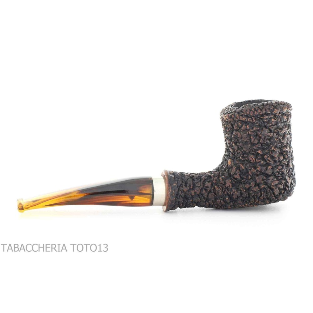 Tobacco Pipe Brebbia naive rusticated, mouthpiece mod law. 7013 - Tobacco Pipes - Natural root