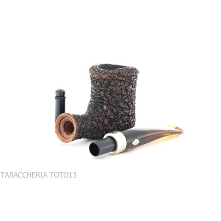 Tobacco Pipe Brebbia naive rusticated, mouthpiece mod law. 7013 - Tobacco Pipes - Natural root