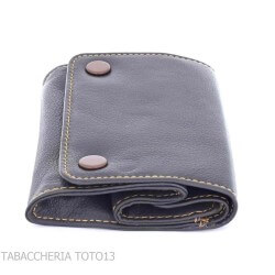 Bolso de piel de napa con 2 botones y compartimento engomado para tabaco