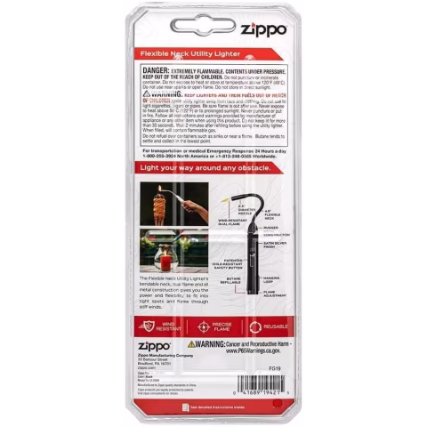 Flexible de gas encendedor Zippo de plata larga para cocinas, barbacoa. - Alumbradores