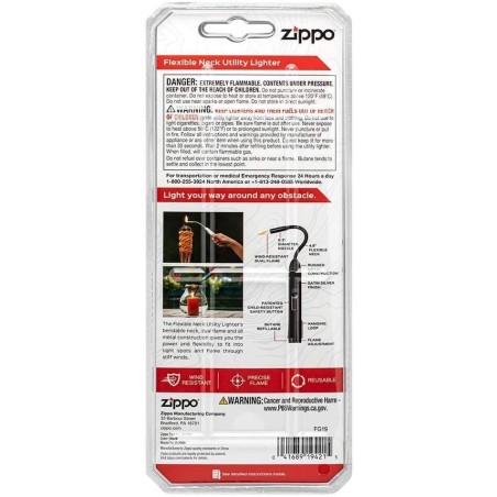 Zippo Flexible Gasfeuerzeug schwarz lang für Herde, Grill. - Feuerzeuge