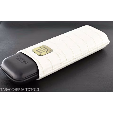 Trinidad portasigari da tasca in pelle cocco bianco e nero - Accessori Per Sigari