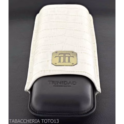 Trinidad portasigari da tasca in pelle cocco bianco e nero - Accessori Per Sigari