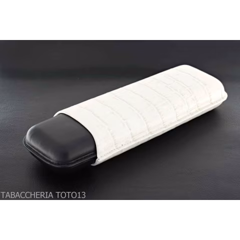 Trinidad portasigari da tasca in pelle cocco bianco e nero - Accessori Per Sigari