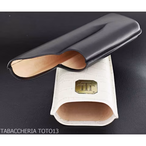 Trinidad portasigari da tasca in pelle cocco bianco e nero - Accessori Per Sigari
