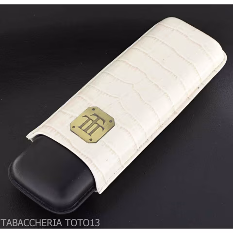 Trinidad portasigari da tasca in pelle cocco bianco e nero - Accessori Per Sigari