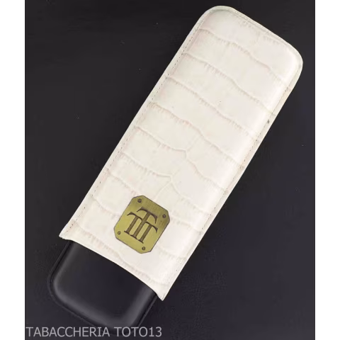 Trinidad portasigari da tasca in pelle cocco bianco e nero - Accessori Per Sigari