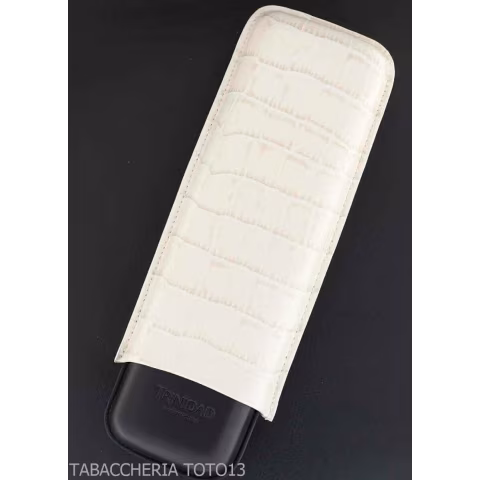 Trinidad portasigari da tasca in pelle cocco bianco e nero - Accessori Per Sigari