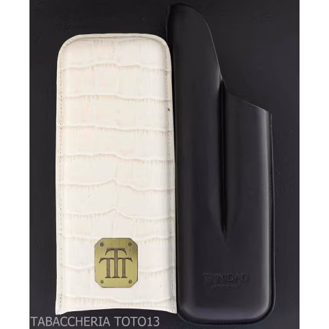 Trinidad portasigari da tasca in pelle cocco bianco e nero - Accessori Per Sigari