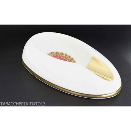 Cenicero Hoyo de Monterrey blanco y dorado para 1 cigarro Habanos S.A. Accesorios Habanos Original