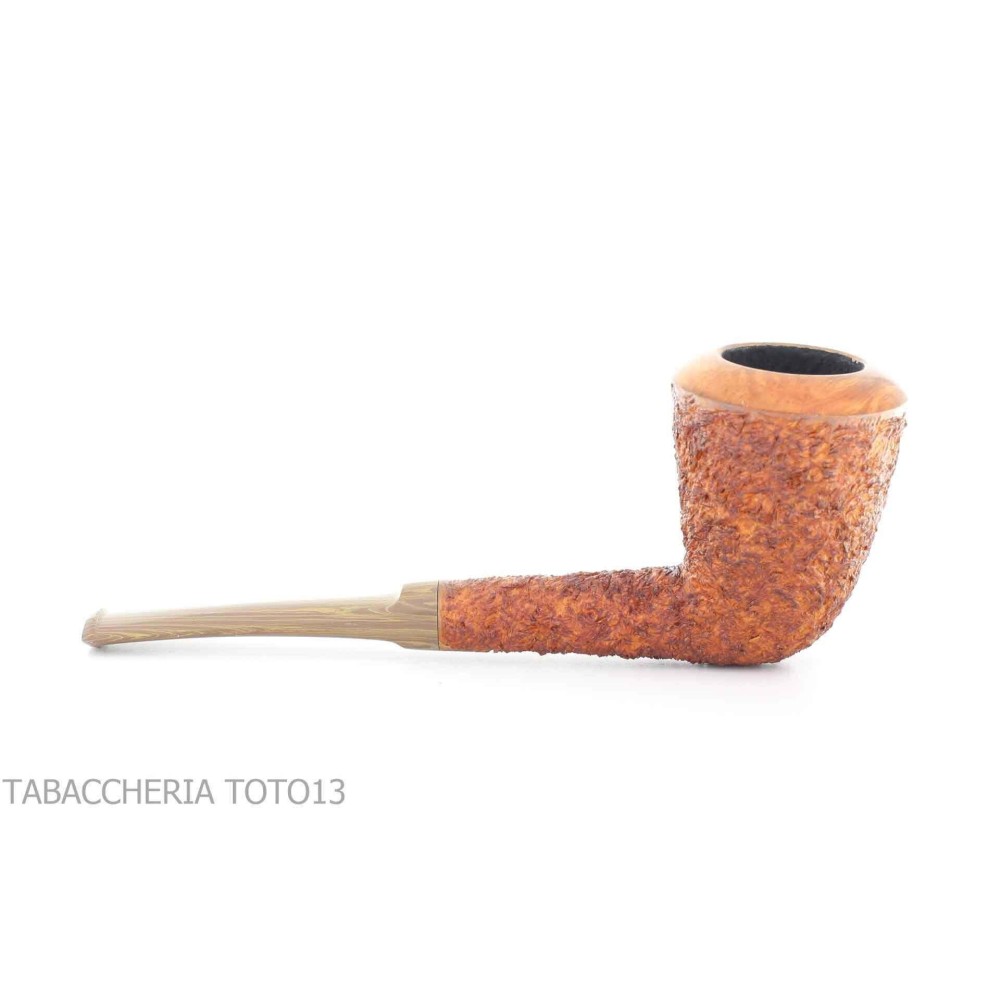 F.Ganci Dublin shaped pipe in light rusticated briar - Tobacco Pipes - Natural root