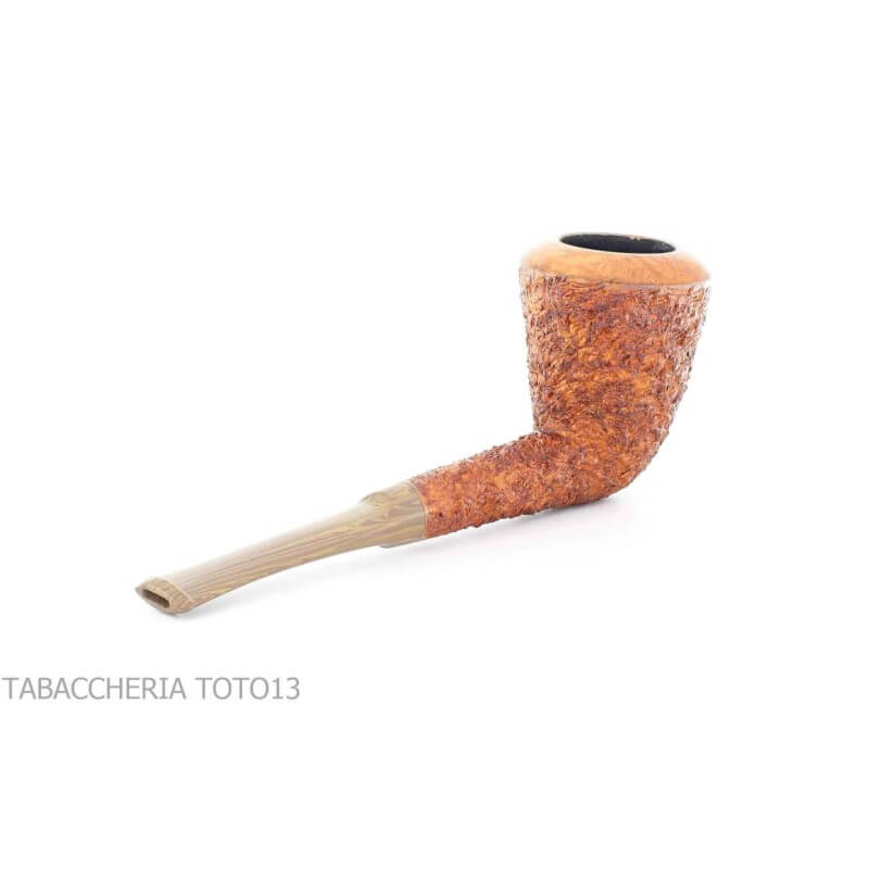 F.Ganci pipa forma Doublin in radica rusticata chiara - Ganci F. Pipemakers