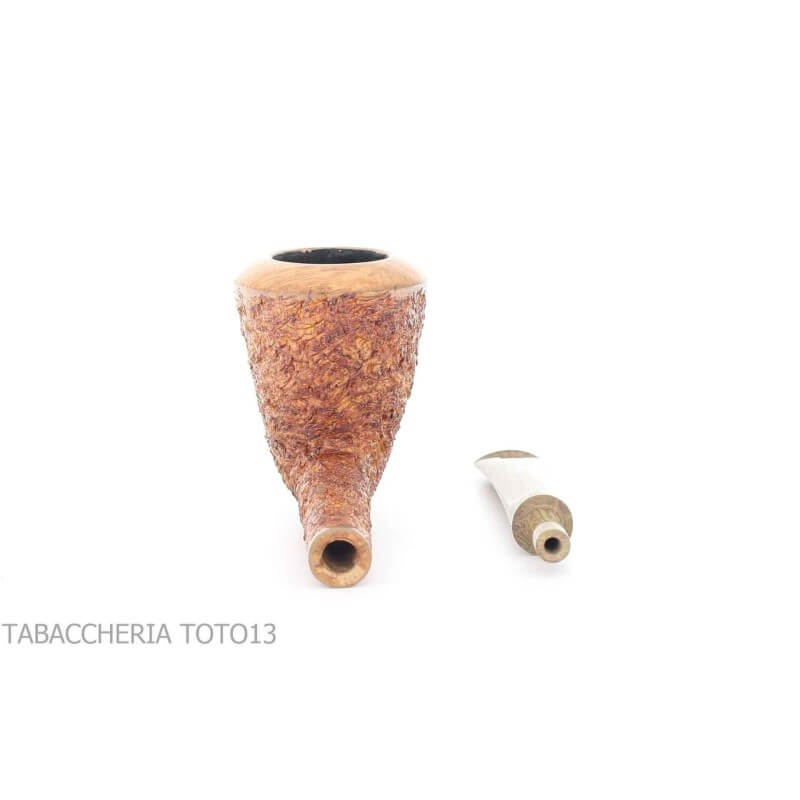 F.Ganci pipa forma Doublin in radica rusticata chiara - Ganci F. Pipemakers