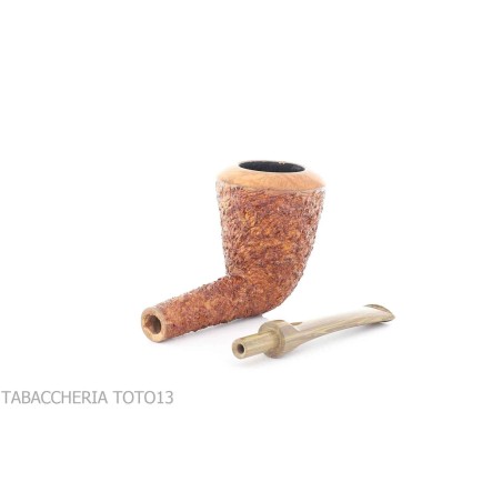 F.Ganci Dublin shaped pipe in light rusticated briar - Tobacco Pipes - Natural root