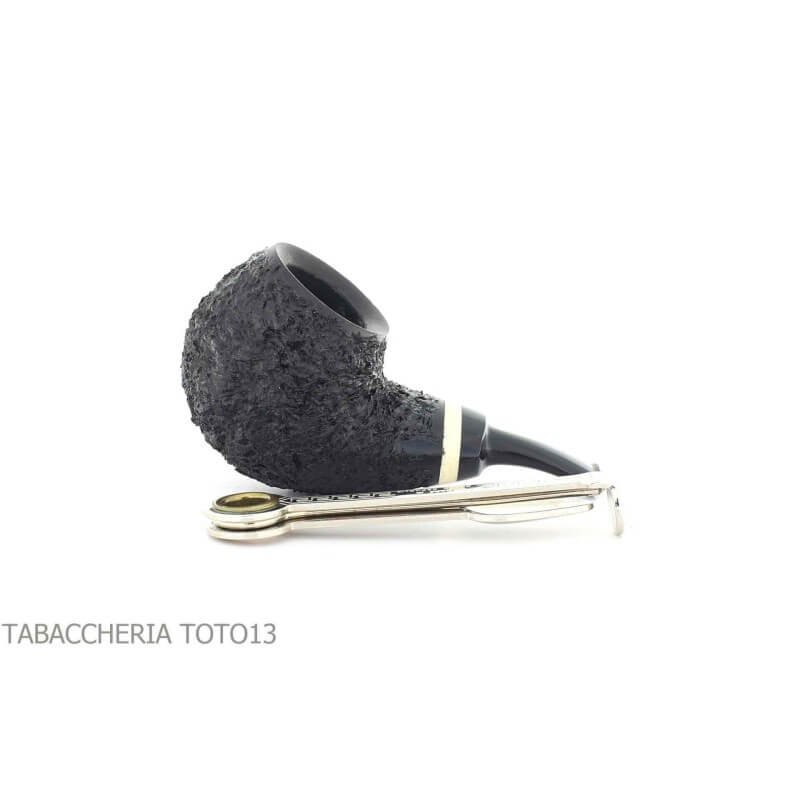 F. Ganci pipa Bent Apple modello Isetta finitura rusticata nera - Ganci F. Pipemakers