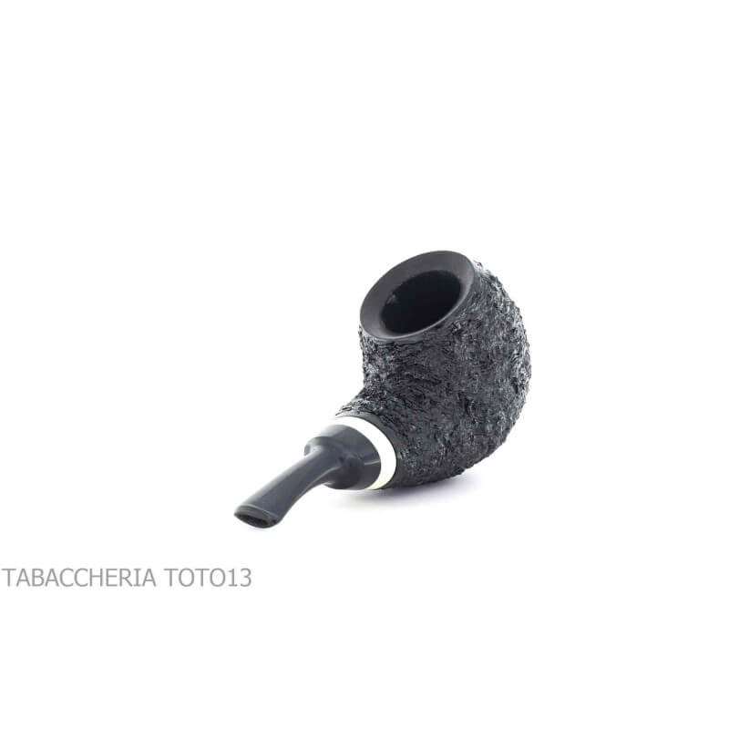 F. Ganci pipa Bent Apple modello Isetta finitura rusticata nera - Ganci F. Pipemakers