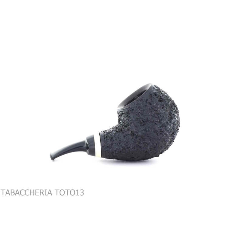 F. Ganci pipa Bent Apple modello Isetta finitura rusticata nera - Ganci F. Pipemakers