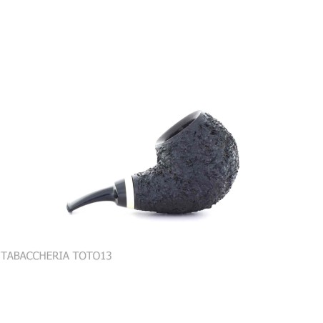F. Ganci Bent Apple pipe Isetta model black rusticated finish - Tobacco Pipes - Natural root