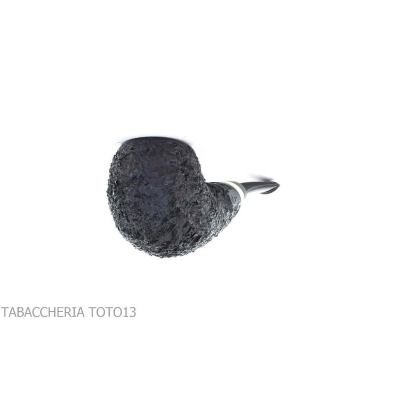 F. Ganci pipa Bent Apple modello Isetta finitura rusticata nera - Ganci F. Pipemakers
