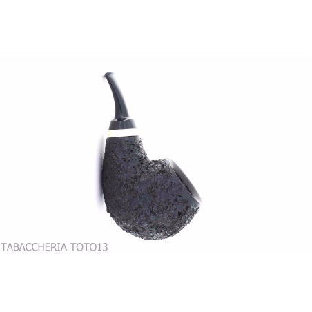 F. Ganci Bent Apple pipe Isetta model black rusticated finish - Tobacco Pipes - Natural root