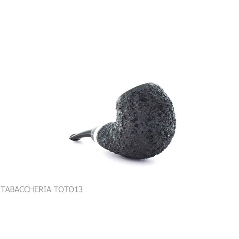 F. Ganci pipa Bent Apple modello Isetta finitura rusticata nera - Ganci F. Pipemakers