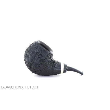 F. Ganci Bent Apple pipe Isetta model black rusticated finish - Tobacco Pipes - Natural root