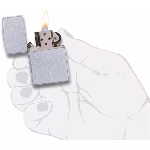 Zippo encendedor de gasolina de satén brillante acabado cromado-Encendedores Zippo