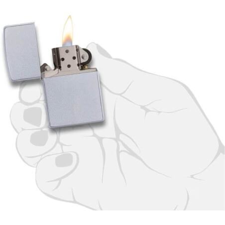 Zippo lighter petrol shiny satin chrome finish - Zippo