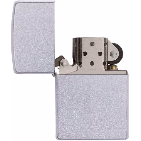 Zippo encendedor de gasolina de satén brillante acabado cromado-Encendedores Zippo
