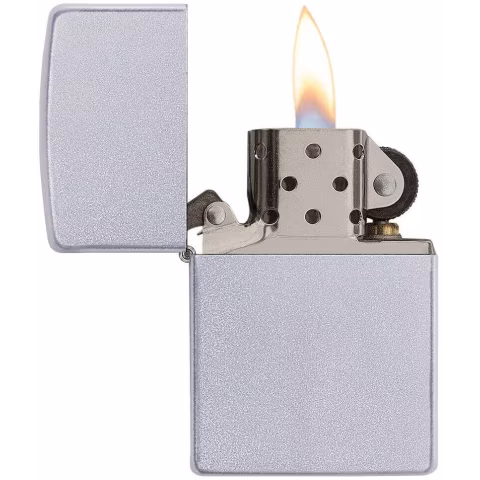 Zippo encendedor de gasolina de satén brillante acabado cromado-Encendedores Zippo