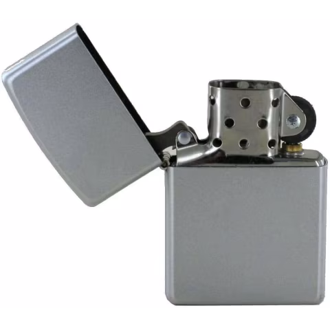 Zippo encendedor de gasolina de satén brillante acabado cromado-Encendedores Zippo
