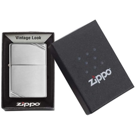 Zippo Vintage Replik 1935 Chrom poliert und Diagonaldekorationen - Feuerzeuge